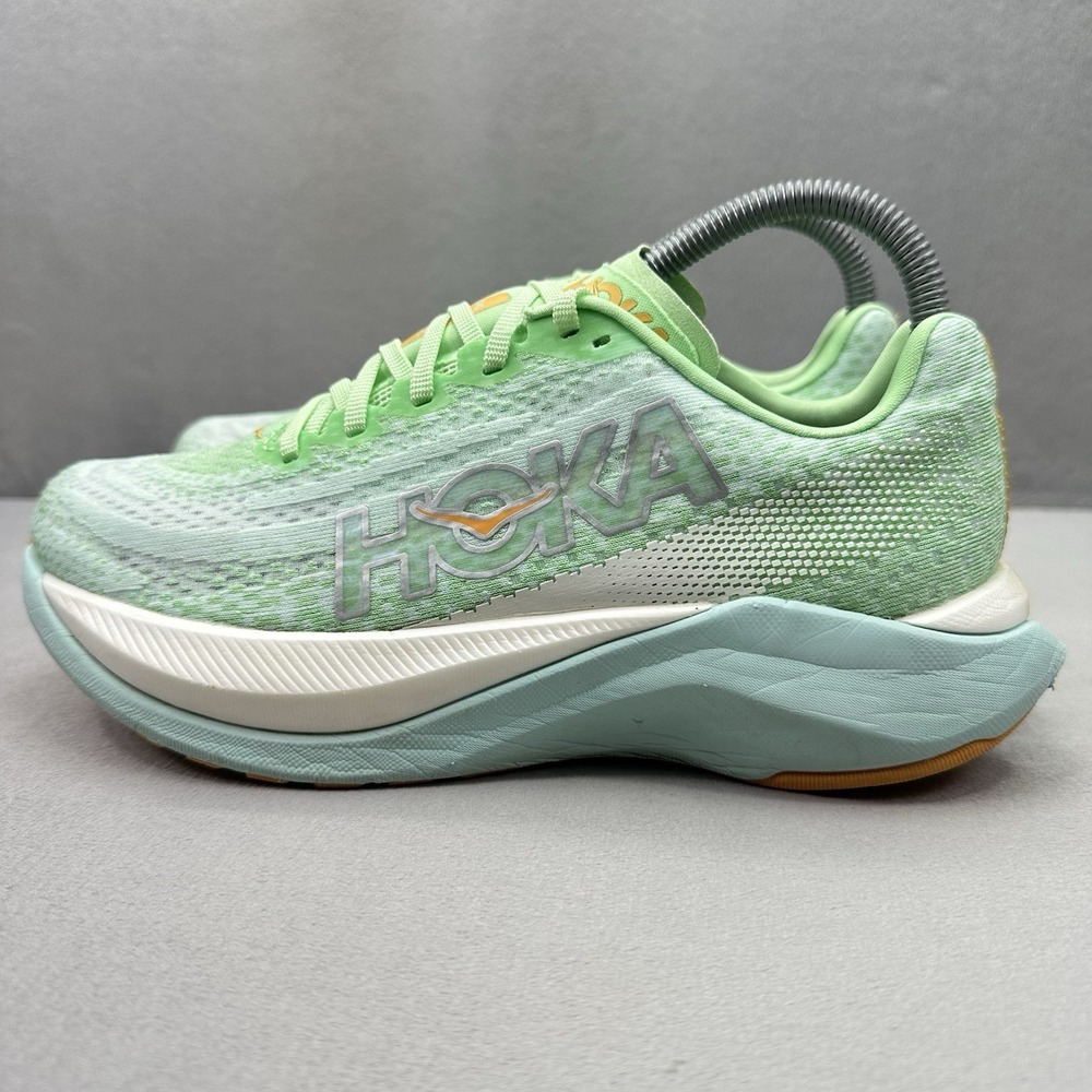 Hoka One One Mach X Womens Size 7 (B) Shoes Lime Glow Athletic Running Sneakers - Picture 3 of 9
